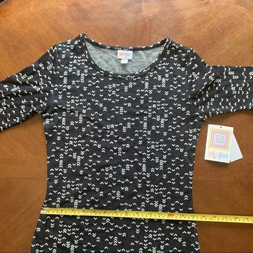 LuLaRoe XXS Julia Dress Black & White Pattern NWT - Picture 7 of 16